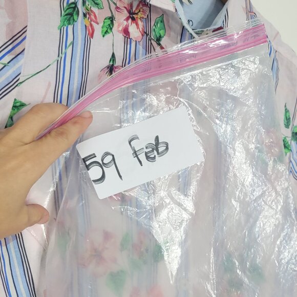 Milano Multicolor Striped & Floral Long Sleeve Button-Down Shirt Lightweight 36 - Picture 12 of 12